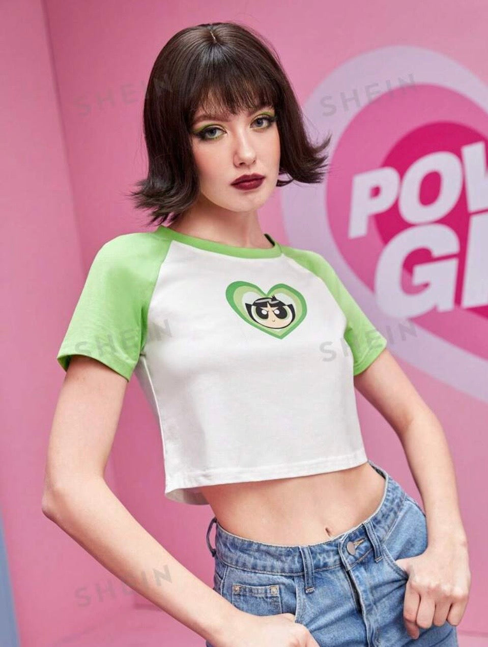 Camiseta Crop de Las Chicas Superpoderosas KN03