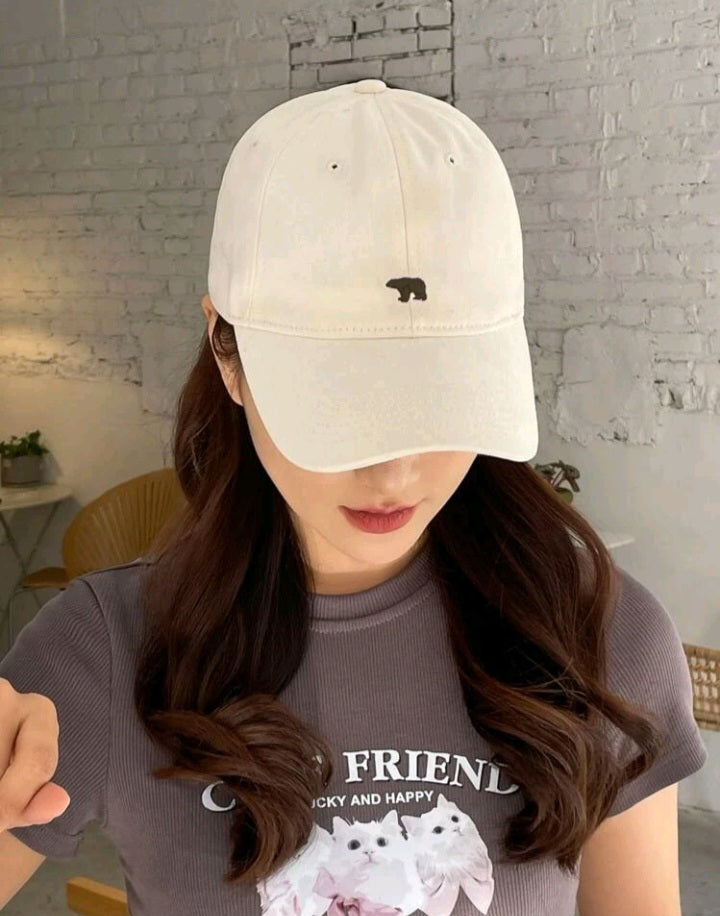 Gorra de Béisbol con Bordado de Oso FÑ06