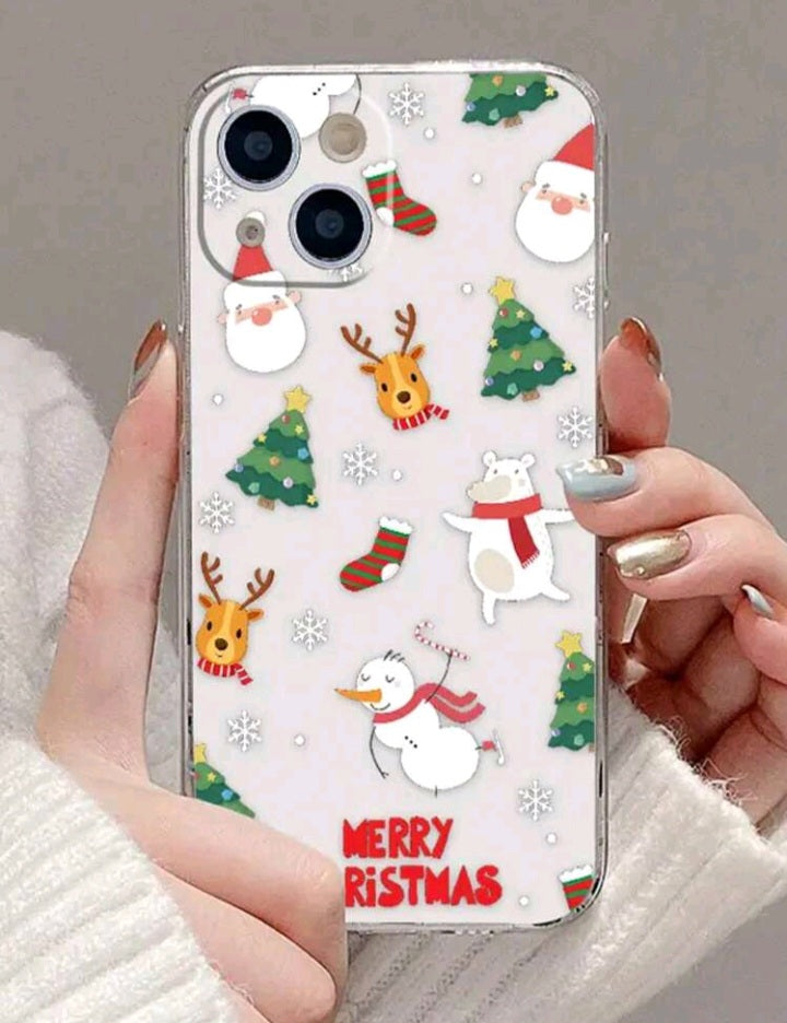 Funda Transparente con Diseño Navideño (717)