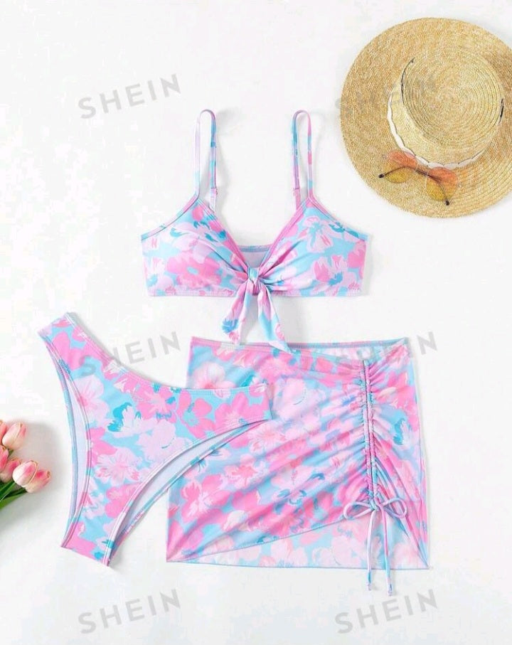 Conjunto de Bikini con Estampado Floral GO06