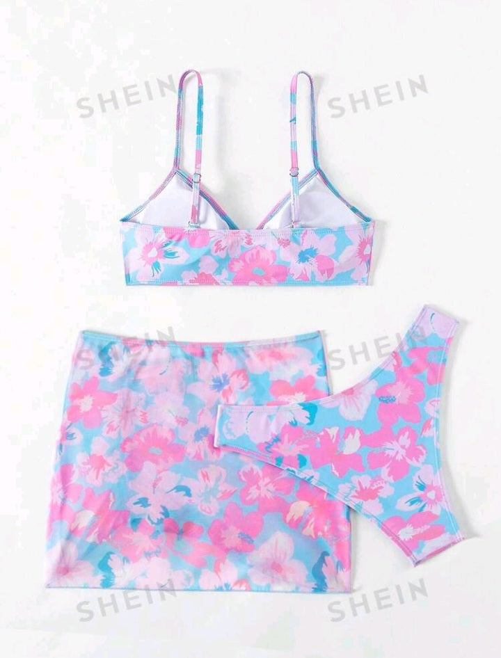 Conjunto de Bikini con Estampado Floral GO06