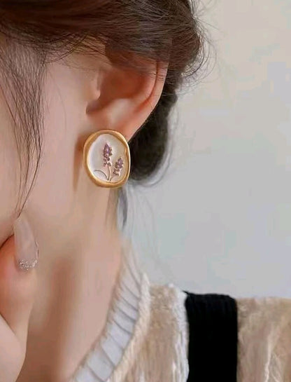 Pendientes de Tachuela con Diseño de Flor HB03