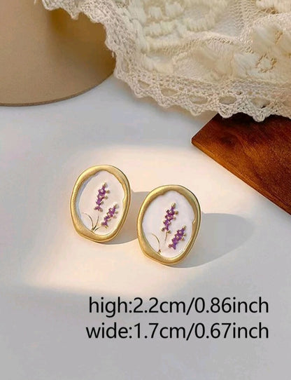 Pendientes de Tachuela con Diseño de Flor HB03