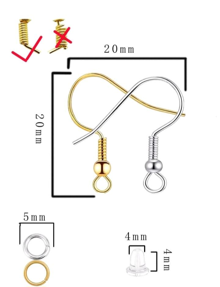 Kit de Acero Inoxidable Arete para Bisutería DIY (941)