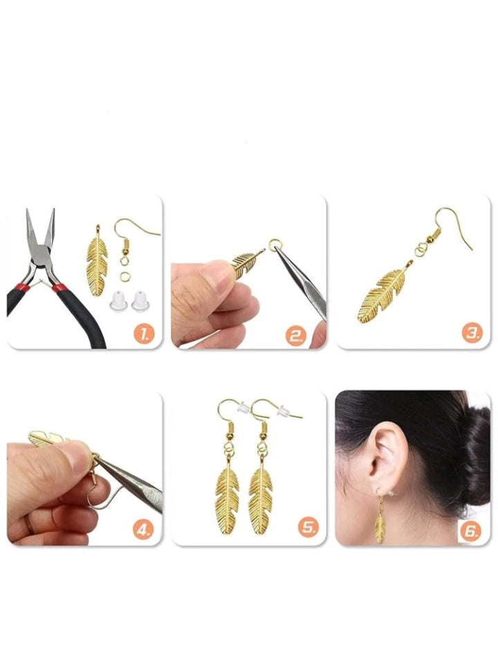 Kit de Acero Inoxidable Arete para Bisutería DIY (941)