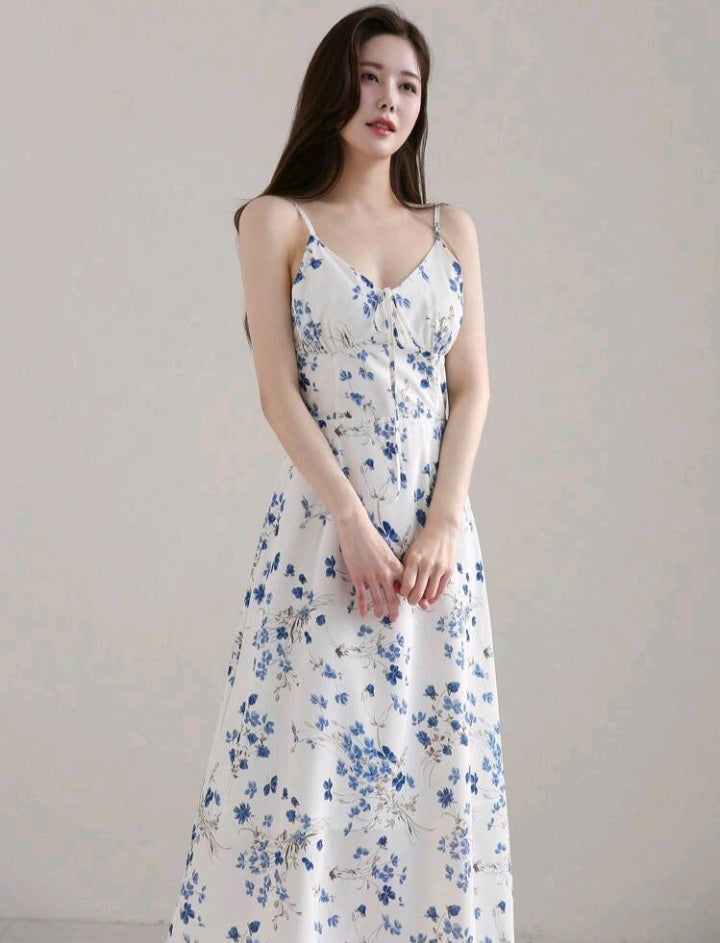 Vestido de Tirantes con Estampado Floral HQ01