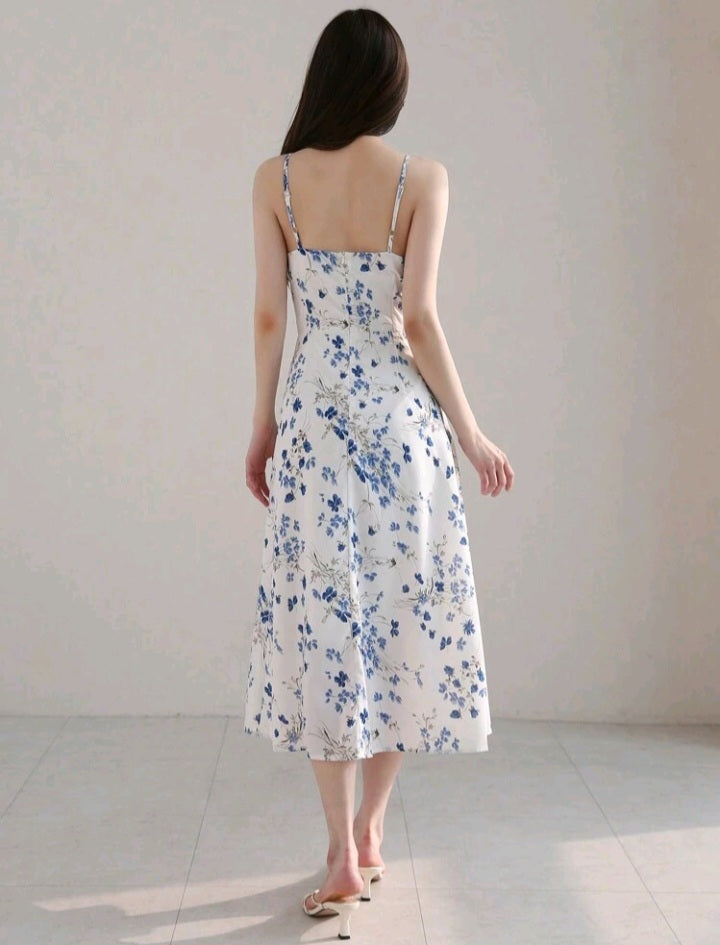 Vestido de Tirantes con Estampado Floral HQ01