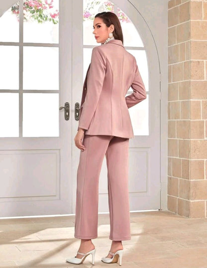 Conjunto de Blazer y Pantalones con Costura Delantera (457)