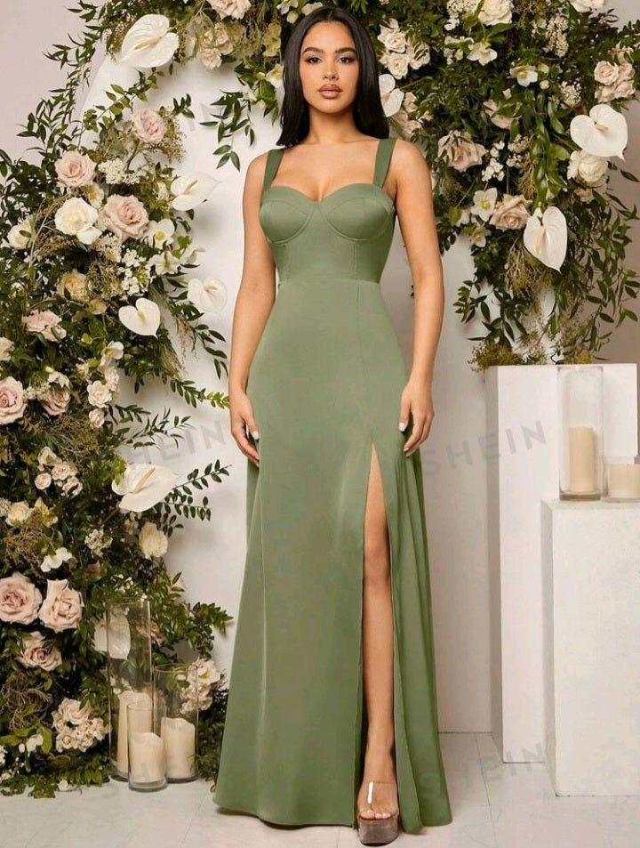 Vestido Bustier de Muslo con Abertura JE01