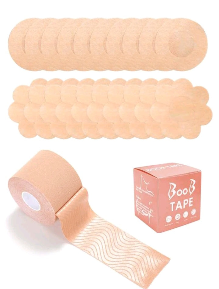 Set de 10 Cubrepezones y Rollo de Boob Tape JL05