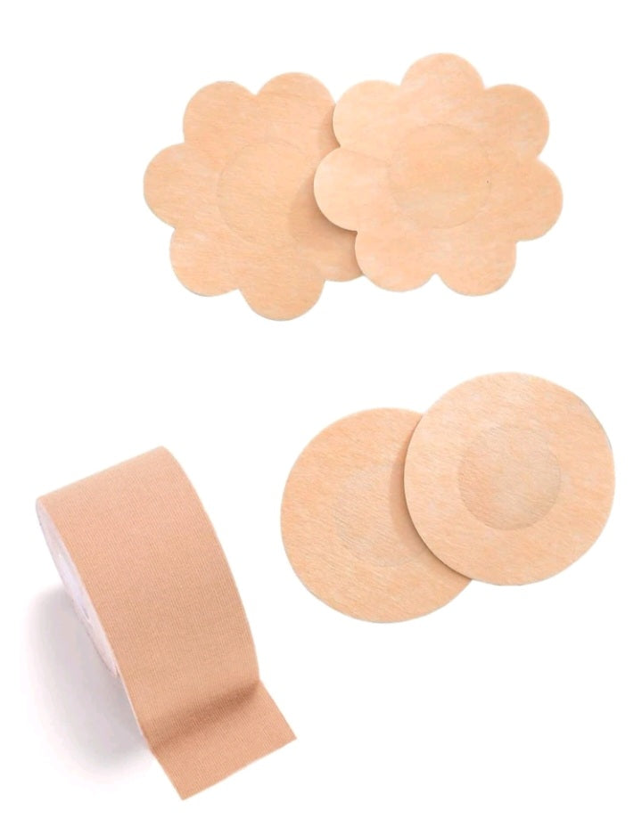 Set de 10 Cubrepezones y Rollo de Boob Tape JL05