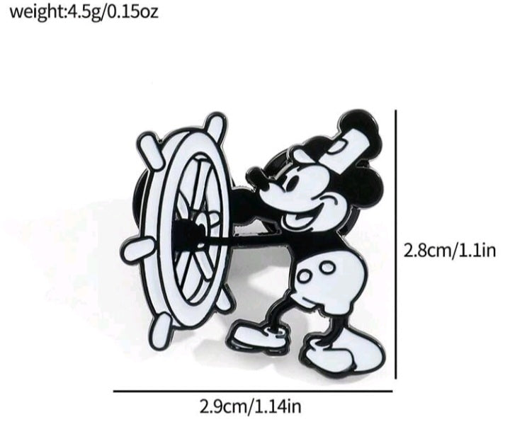 Broche Blanco y Negro de Mickey Mouse JV04