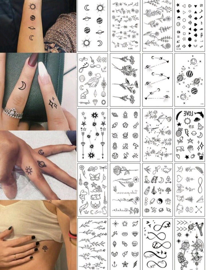 20 Hojas de Tatuajes Temporales KH04