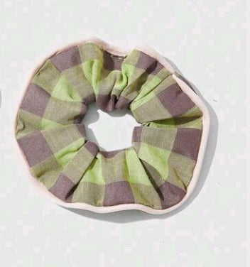 1 Pieza Scrunchie con Patrón de Cuadros KJ06