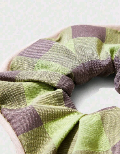 1 Pieza Scrunchie con Patrón de Cuadros KJ06