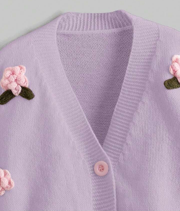 Cardigan con Bordado de Flores en 3D LM05