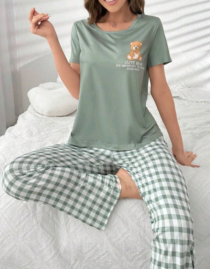 Conjunto de Pijama con Estampado de Oso LÑ04