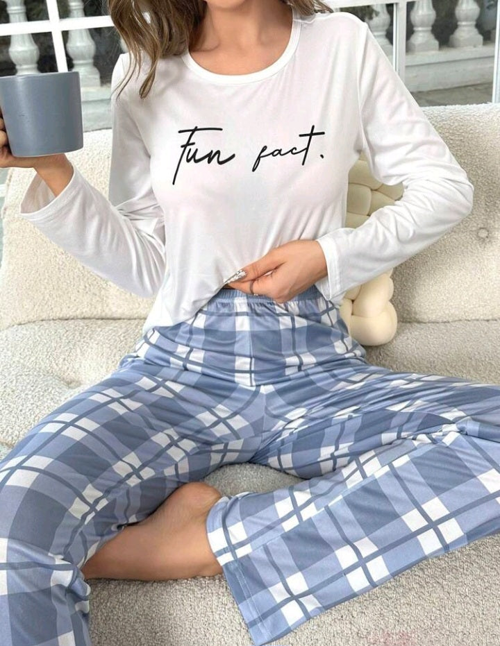 Conjunto de Pijama con Estampado de Cuadros LÑ07