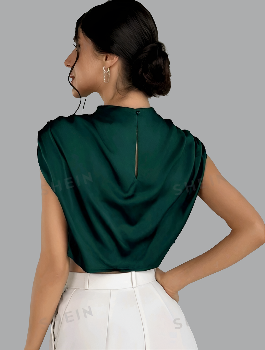 Blusa Suelta de Cuello Plisado IX010