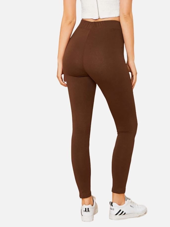 1 Pieza leggings de cultivo sólido (402)