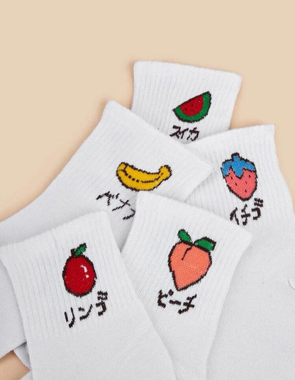 10 pares de calcetines con animalitos y frutas (224)