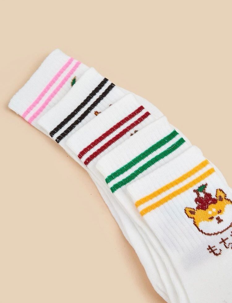 10 pares de calcetines con animalitos y frutas (224)